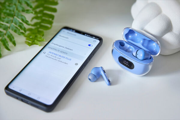 Intenso T315AE Kopfhörer True Wireless Stereo (TWS) im Ohr Anrufe/Musik/Sport/Alltag USB Typ-C Bluetooth Blau