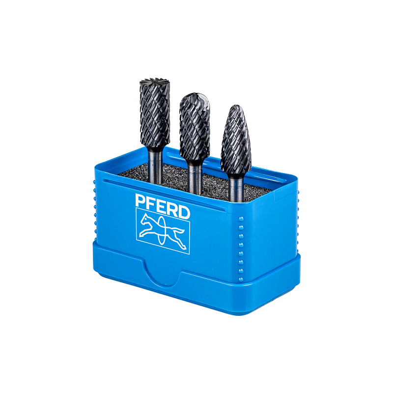 PFERD Hartmetall Hochleistungsfrässtift Set ALLROUND 3-tlg. Ø 15mm Schaft-Ø 15mm universal grob