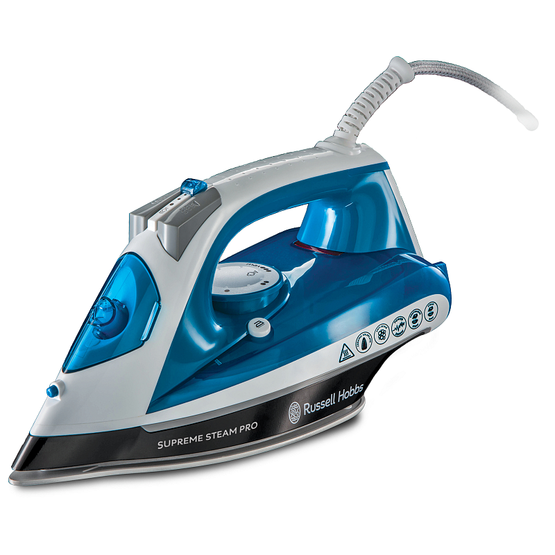 Russell Hobbs Supreme Steam Pro 2600 W 0,31 l Keramik-Bügelsohle Blau, Weiß