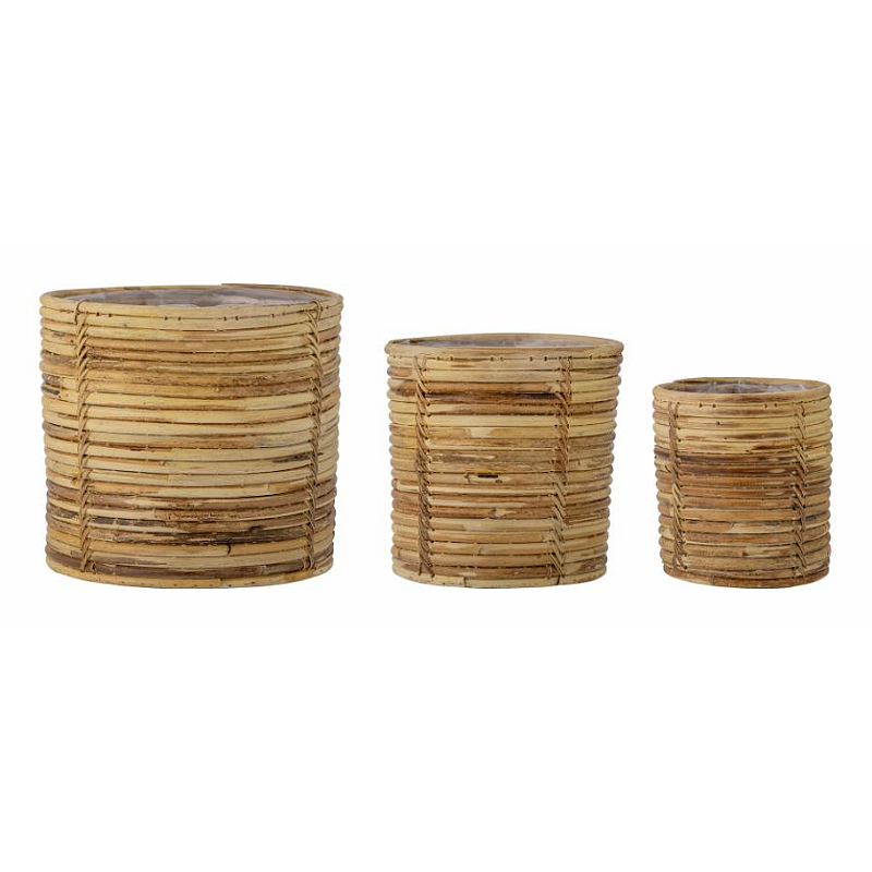 Bloomingville 82056790 Aufbewahrungsbox Aufbewahrungskorb Rund Rattan Natürlich/Natur