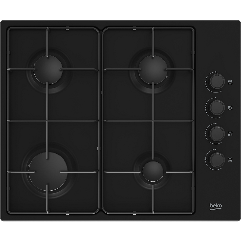 Beko HIBG64120SB Kochfeld Schwarz Integriert 60 cm Gaskochfeld 4 Zone(n)