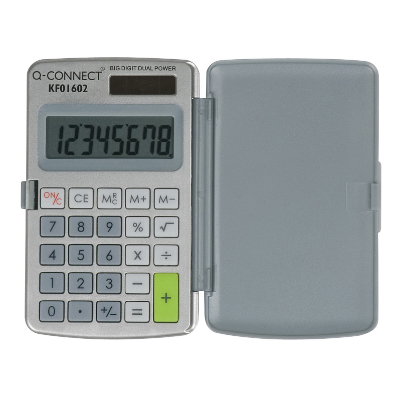 Q-CONNECT KF01602 Taschenrechner Tasche Einfacher Taschenrechner Grau, Weiß