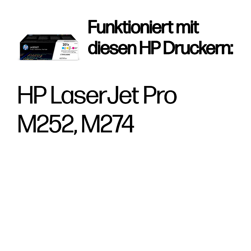 HP 201X 3er-Pack Cyan/Magenta/Gelb Original LaserJet Tonerkartuschen mit hoher Reichweite