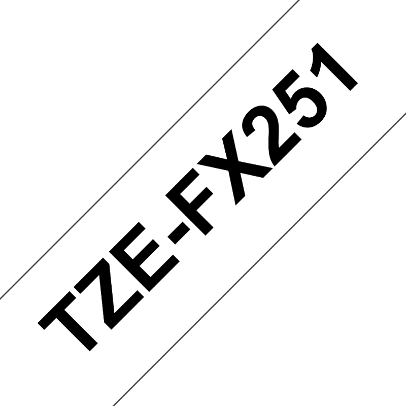 Brother TZE-FX251 Etiketten erstellendes Band Schwarz auf weiss