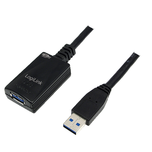 LogiLink 5.0m USB 3.0 M/F USB Kabel USB 3.2 Gen 1 (3.1 Gen 1) 5 m USB A Schwarz