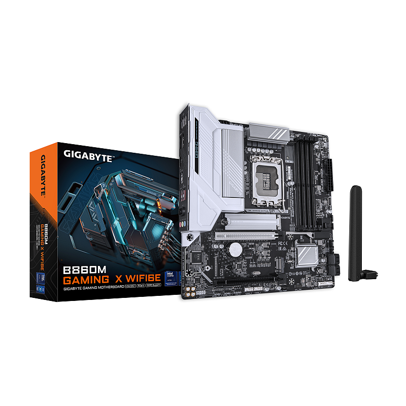 GIGABYTE B860M GAMING X WIFI6E Mainboard - Intel Core Ultra CPUs, 8+1+2+2 Phasen VRM, bis zu 9200MHz DDR5, 1xPCIe 5.0 + 1xPCIe 4.0 M.2, 2,5 GbE LAN, WIFI 6E, USB 4