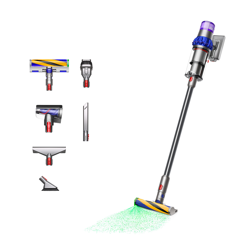 Dyson V15 Detect Fluffy 2-in-1-Stabstaubsauger Akku Trocken Beutellos Blau, Nickel