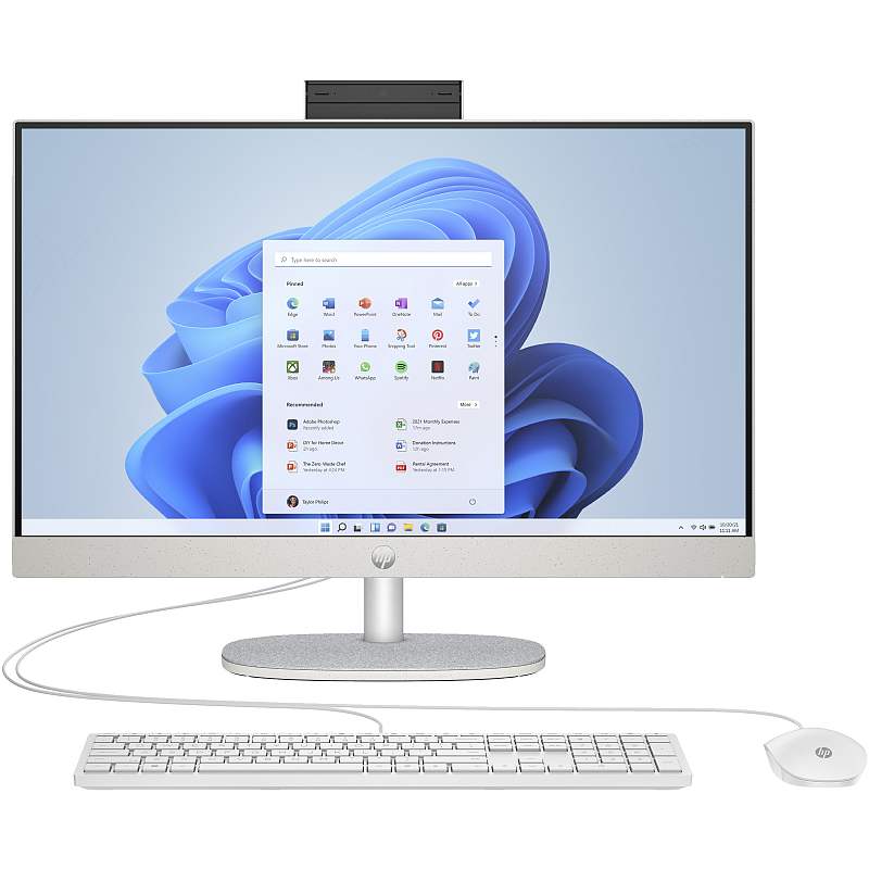 HP 24-cr0006ng AMD Ryzen™ 5 7520U 60,5 cm (23.8") 1920 x 1080 Pixel All-in-One-PC 16 GB LPDDR5-SDRAM 512 GB SSD Windows 11 Home Wi-Fi 6 (802.11ax) Weiß