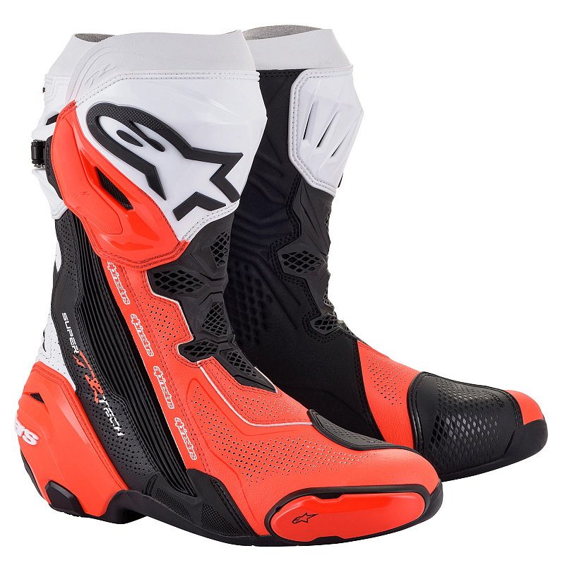Alpinestars 2220121-124-42 Motorrad-Schuh Männlich Erwachsener Schwarz, Rot, Weiß