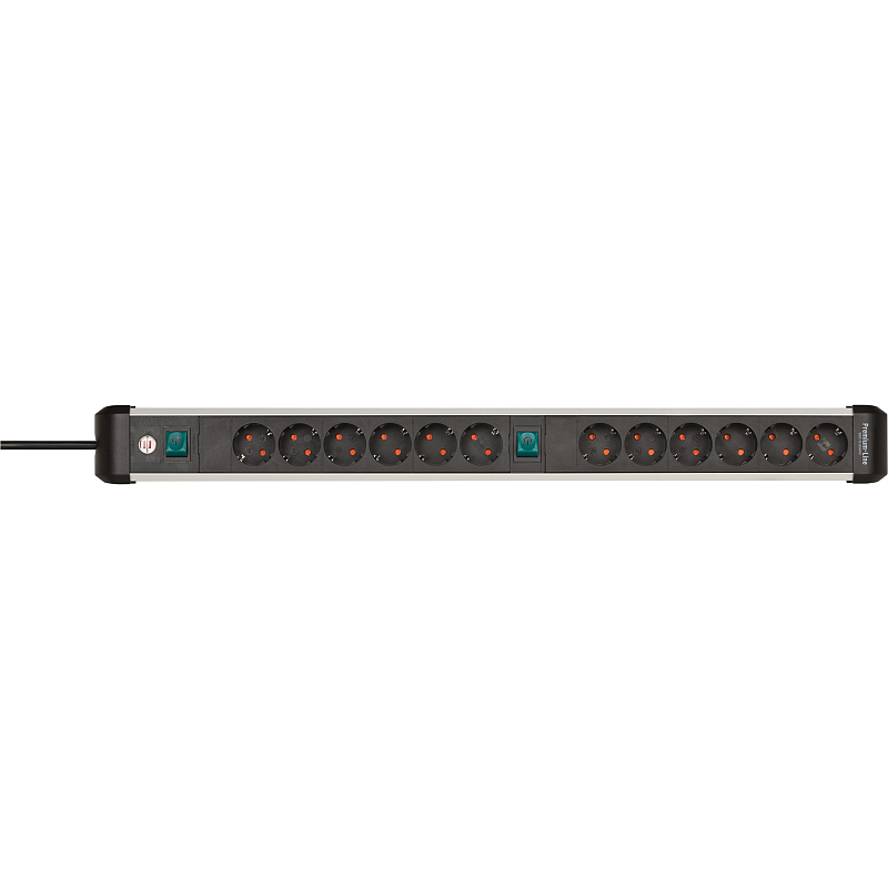Brennenstuhl 1391030200 Verlängerungskabel 3 m 12 AC-Ausgänge Drinnen Schwarz, Silber