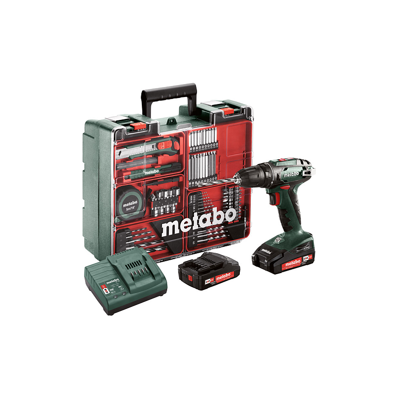 Metabo BS 18 Set 1600 RPM Ohne Schlüssel 1,3 kg Grün, Schwarz
