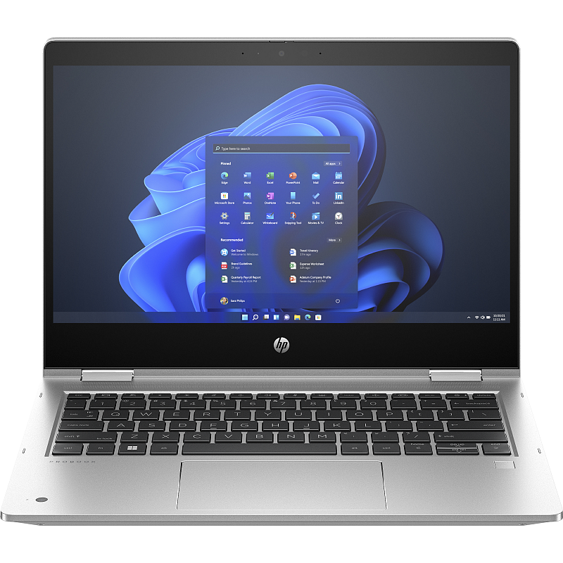 HP Pro x360 435 G10 AMD Ryzen™ 5 7530U Hybrid (2-in-1) 33,8 cm (13.3") Touchscreen Full HD 16 GB DDR4-SDRAM 512 GB SSD Wi-Fi 6 (802.11ax) Windows 11 Pro Silber