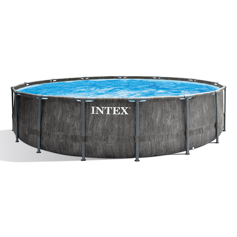 Intex Baltik Gerahmter Pool Rund 16805 l Blau, Grau