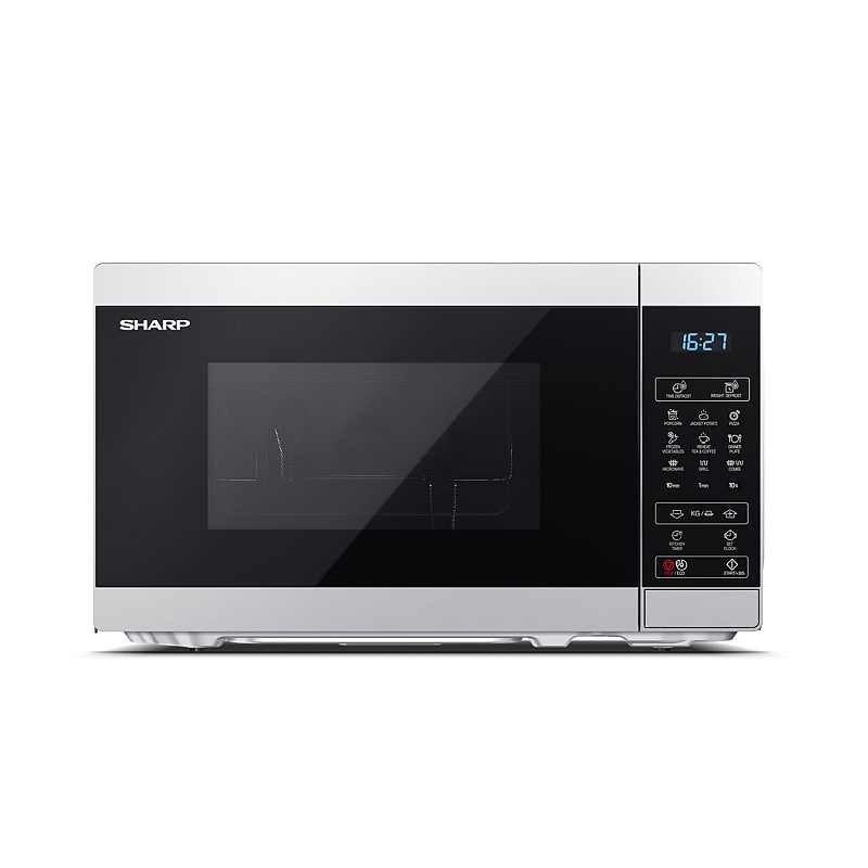 Sharp YC-MG02E-S Mikrowelle Schwarz, Stahl Kombi-Mikrowelle Arbeitsplatte 20 l 800 W