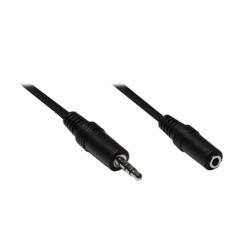 Alcasa 3.5mm - 3.5mm M/F 2.5m Audio-Kabel 2,5 m Schwarz
