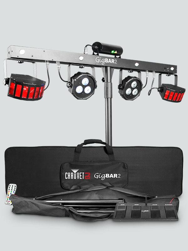 CHAUVET DJ GigBAR 2 Für die Nutzung im Innenbereich geeignet Disco-Laserprojektor & Stroboskop Schwarz, Metallisch, Rot