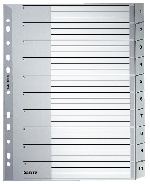 Leitz Register Zahlen, Plastik