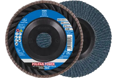 PFERD POLIFAN flap discs zirconia alumina Z SG POWER TRIM STEELOX 10 Stück(e)