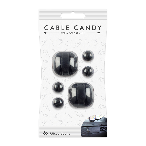 CABLE CANDY 49.CC021 Kabel-Organizer Tisch/Bank Kabelhalter Schwarz 6 Stück(e)