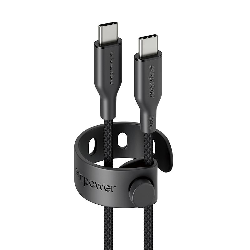 PanzerGlass empower™ by ® Racing 240W USB-C to USB-C Kabel | USB 2.0 | 2M | Weltall Schwarz
