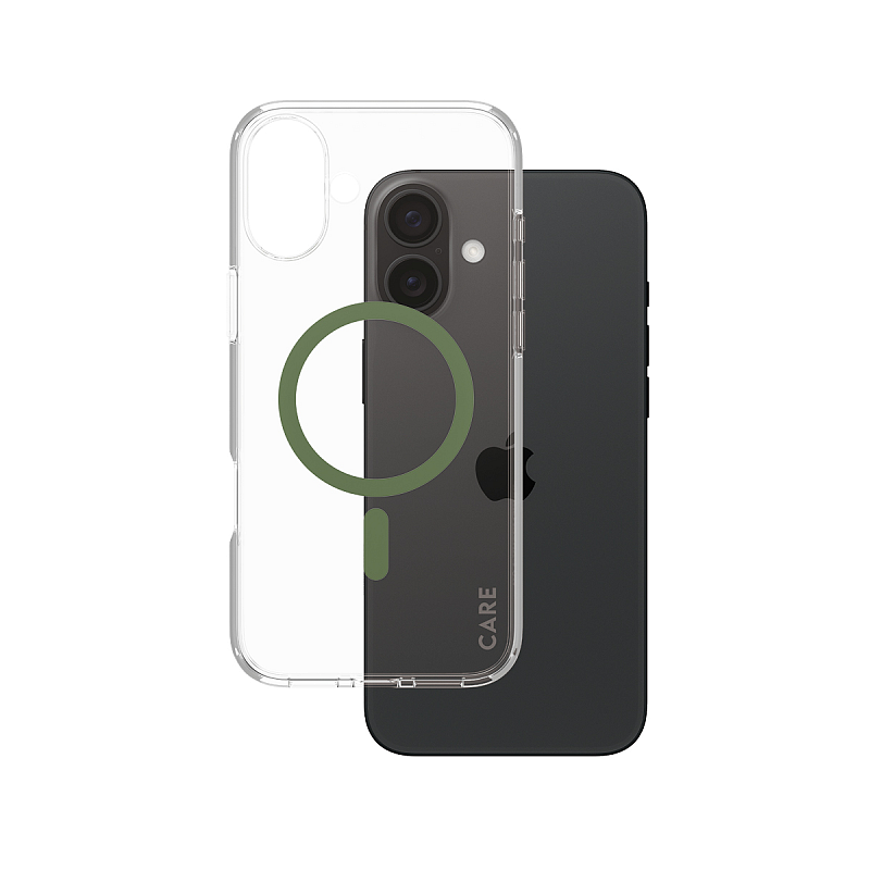 PanzerGlass CARE™ by ® Urban Combat Case Transparent m. Grün MagSafe iPhone 16 Plus