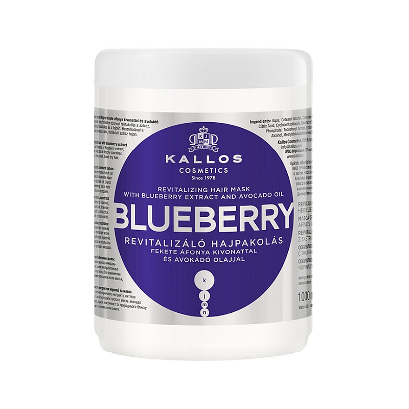 Kallos KJMN Blueberry Revitalising Mask 1000ml Haarmaske Frauen