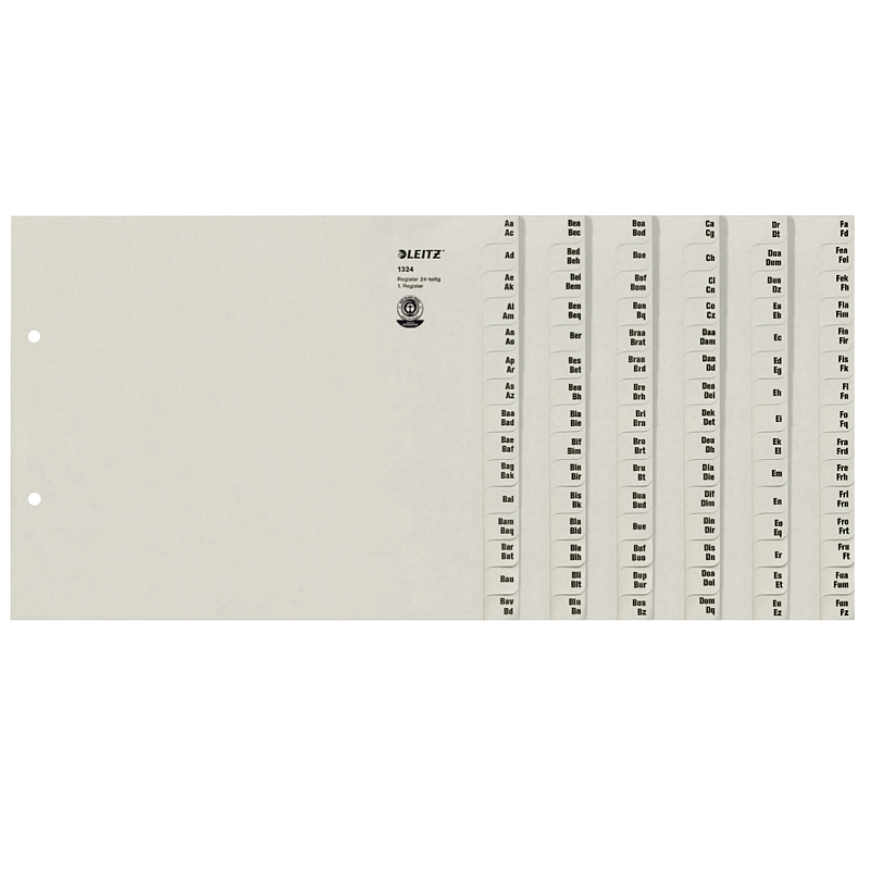 Leitz Registerserien zur alphabetischen Ablage, Papier