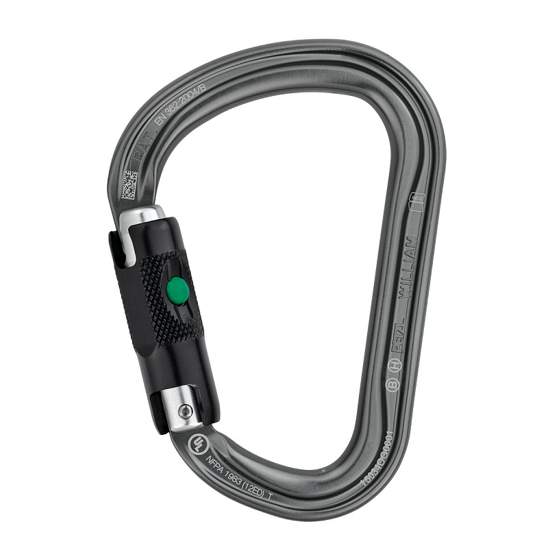 Petzl M36A BL Karabinerhaken zum Klettern Verschlusskarabiner D-förmig Aluminium Grau 1 Stück(e)