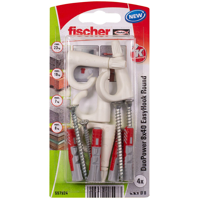 Fischer 557924 Schraubanker/Dübel 4 Stück(e) Schrauben- & Dübelsatz 40 mm