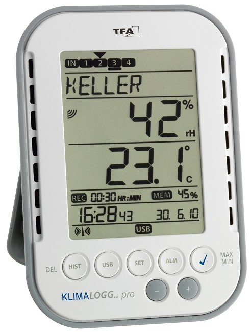 TFA-Dostmann 30.3039.IT Digitale Wetterstation Grau, Weiß