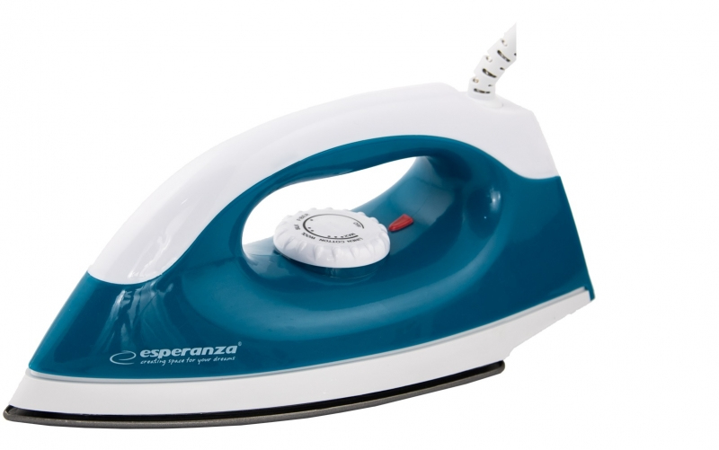 Esperanza TRAVEL IRON SMOOTHER Trocken-Bügeleisen Antihaft-Platte 1200 W Blau, Weiß