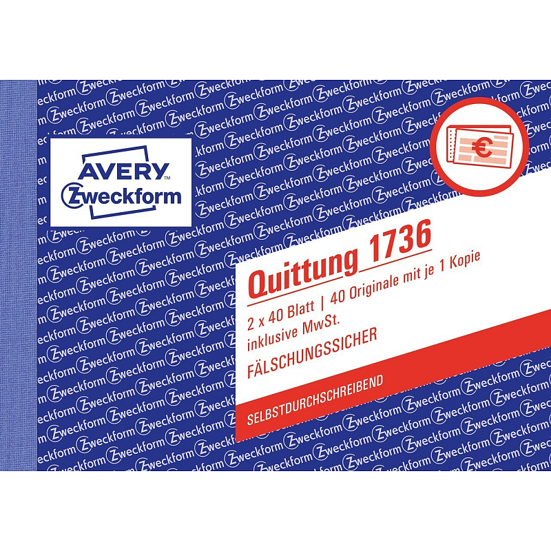 Avery 1736 Buchhaltungsformular & -Buch A6 40 Seiten