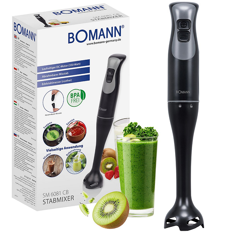 Bomann SM 6081 CB Pürierstab 350 W Schwarz, Edelstahl
