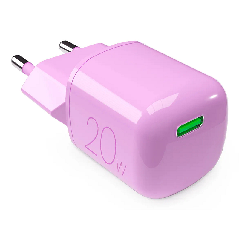 PURO PUFCMTCUSBC20WGPINK Ladegerät für Mobilgeräte Smartphone, Tablets Pink AC Schnellladung Drinnen