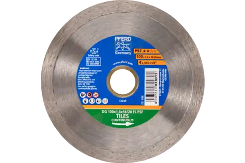 PFERD Diamond cut-off wheels for the construction industry, type with continuous rim PSF