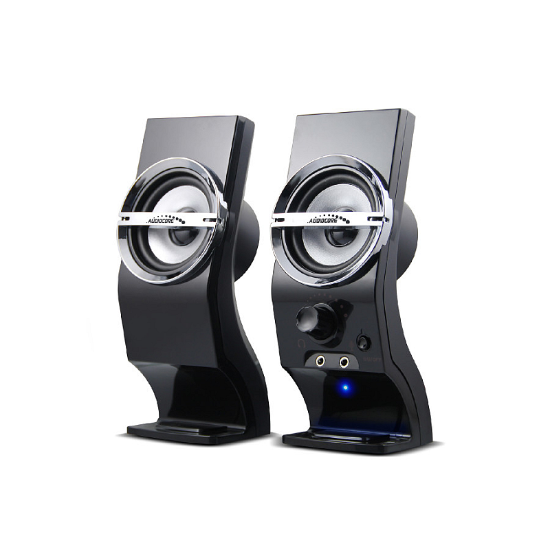 Audiocore AC805 Lautsprecher 2-Wege Schwarz, Silber Kabelgebunden 3 W
