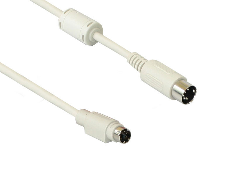 Alcasa 1.55m Mini DIN-DIN PS/2-Kabel 1,55 m 6-p Mini-DIN 5-p DIN Weiß