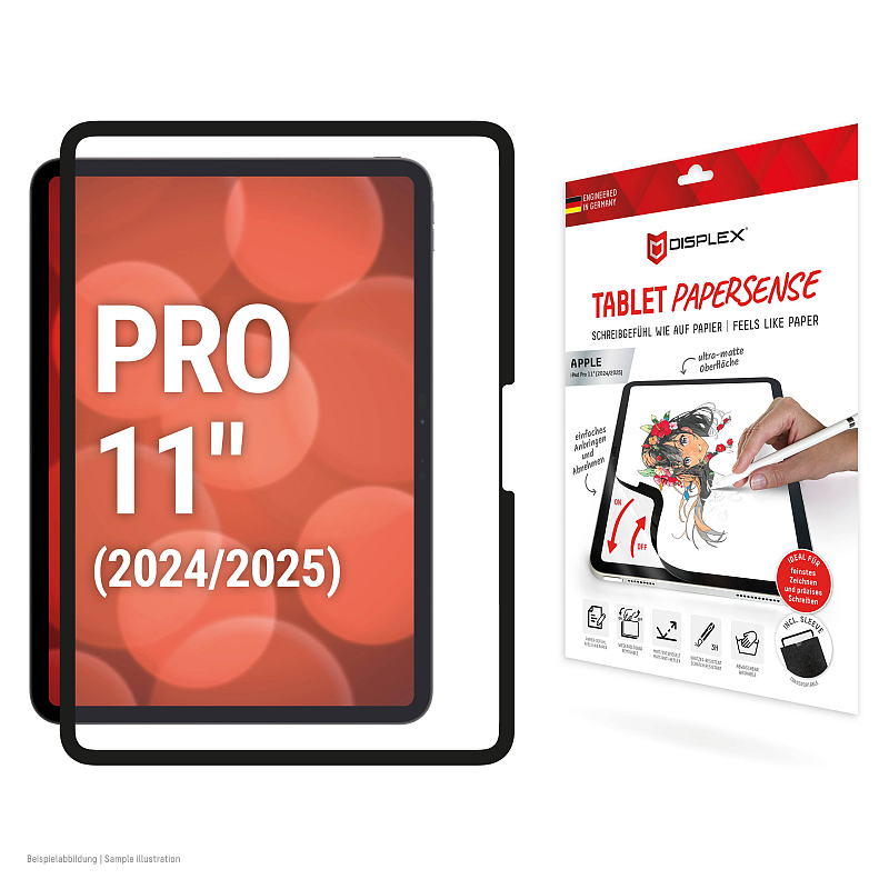 Displex TABLET PAPERSENSE für iPad Pro 11'' (2025/2024), wiederablösbare Schreibfolie und Zeichenfolie mit Paper Feeling