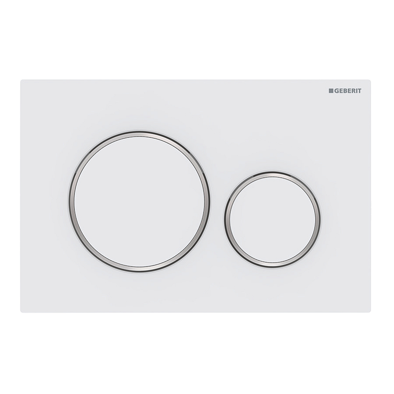 Geberit 115.882.JT.1 Ersatzteil für Toilettenspülung Spülplatte Weiß, Chrom