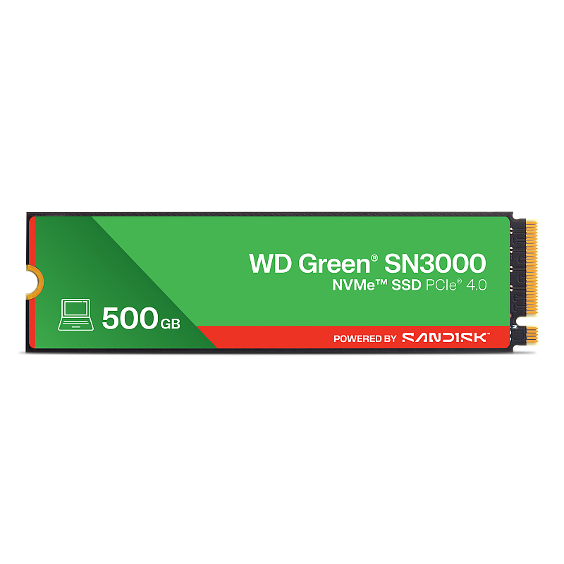 SanDisk Green WD SN3000 NVMe 500 GB M.2 PCI Express 4.0 QLC 3D NAND