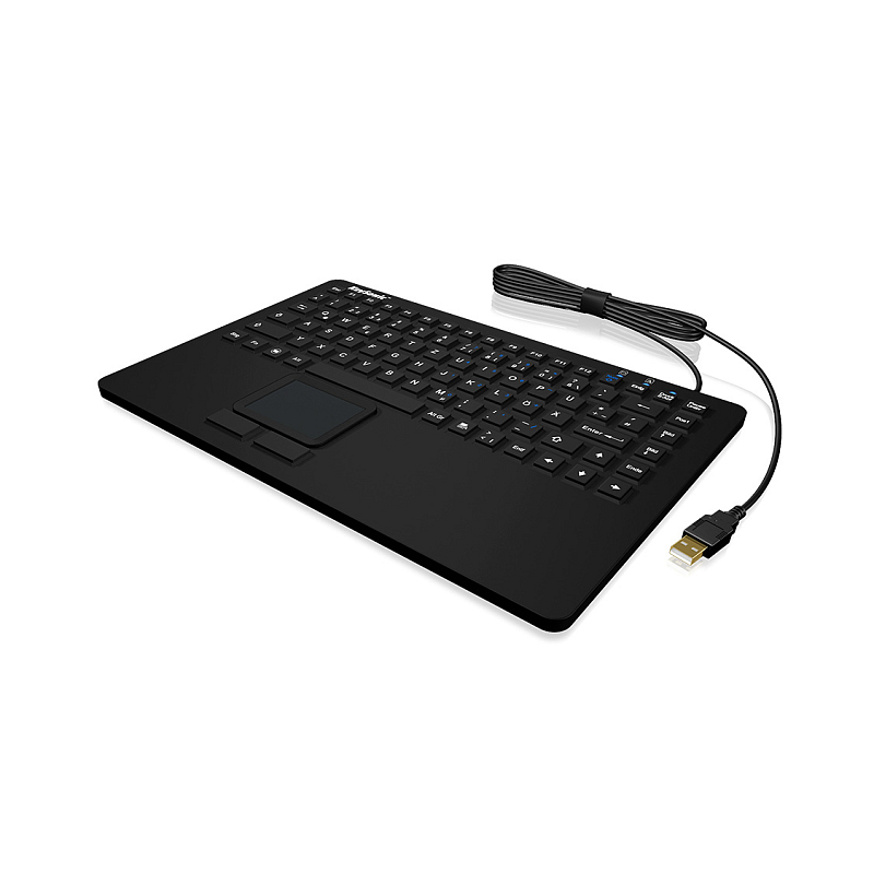 KeySonic KSK-5230 IN (DE) Industrie Tastatur, USB, Touchpad, schwarz, 2 Maustasten, wasserdicht IP68
