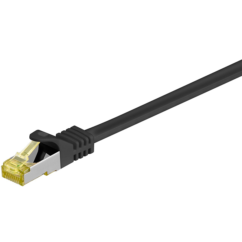 Goobay RJ45 Patchkabel CAT 6A S/FTP (PiMF), 500 MHz mit CAT 7 Rohkabel, schwarz, 25m