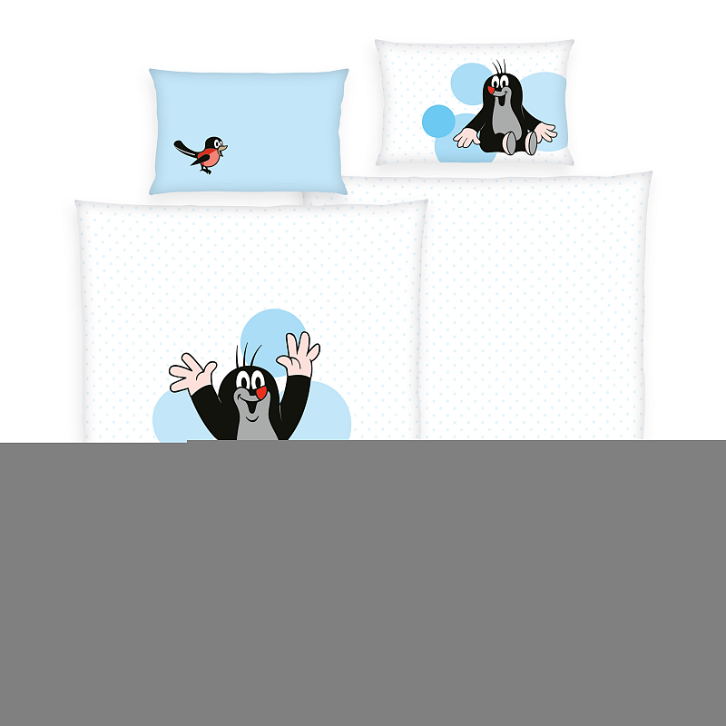 HERDING Der kleine Maulwurf Bettwäsche-Set ‘Blue’ – 100×135 cm, 100% Baumwolle, Renforcé