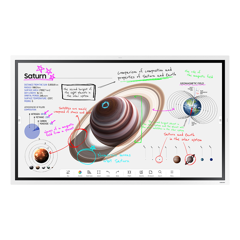 Samsung WM55B Interaktives Whiteboard 139,7 cm (55") 3840 x 2160 Pixel Touchscreen Grau, Weiß
