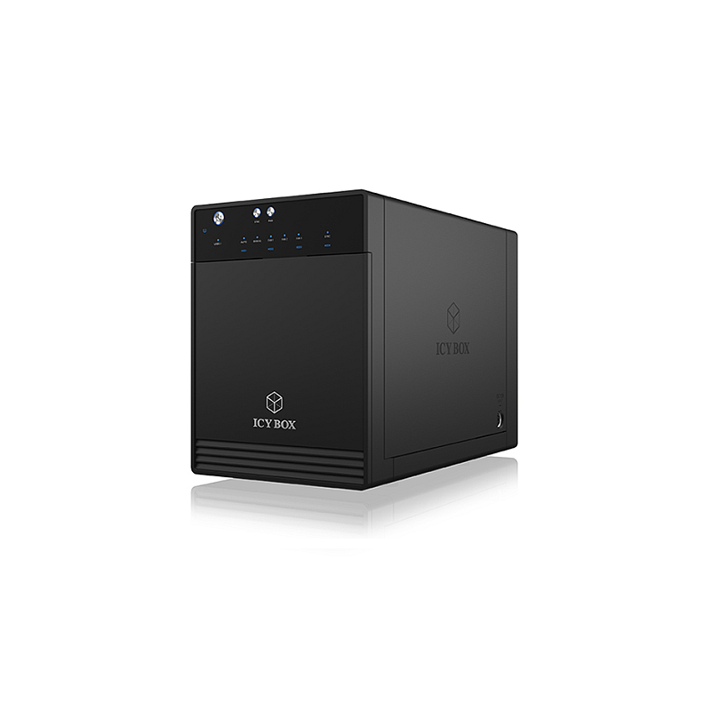 ICY BOX IB-3740-C31, Externes 4-fach Single Mode System für 3,5" SATA I/II/III Festplatten, USB 3.1 Gen2, Type-C Host