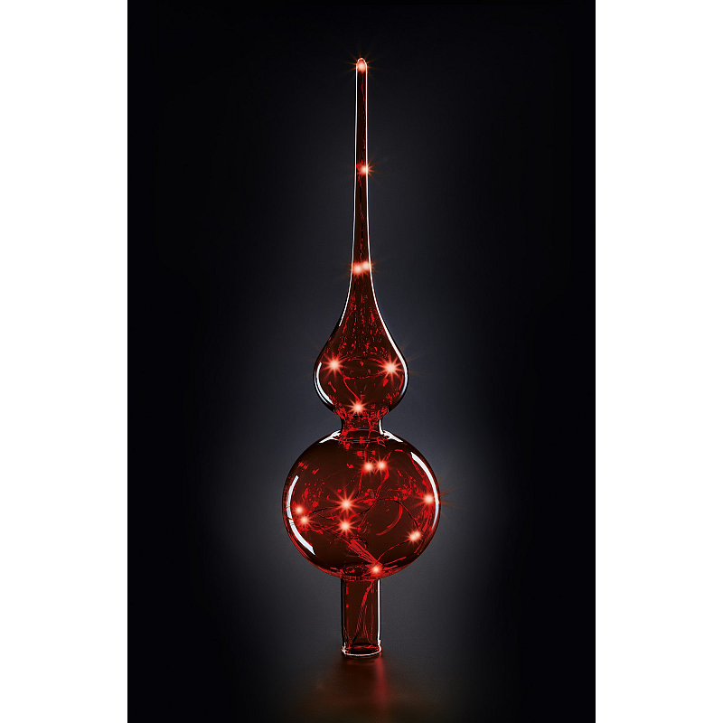 Krinner 76032 Christbaumschmuck Weihnachtsbaumschmuck Glas Rot, Transparent 1 Stück(e)