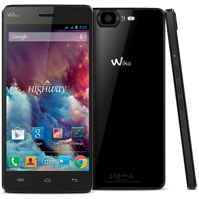 Wiko HIGHWAY 12,7 cm (5") Dual-SIM Android 4.2.2 3G 2 GB 16 GB 2350 mAh Schwarz