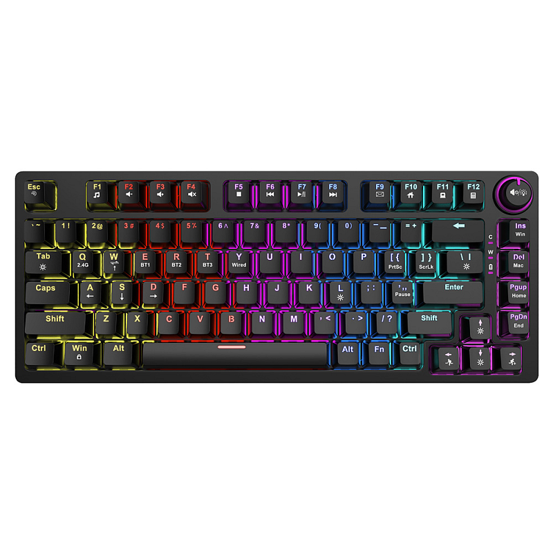 Savio SAVGK-PHENIX YELLOW Tastatur Gaming USB + RF Wireless + Bluetooth QWERTY US Englisch Schwarz