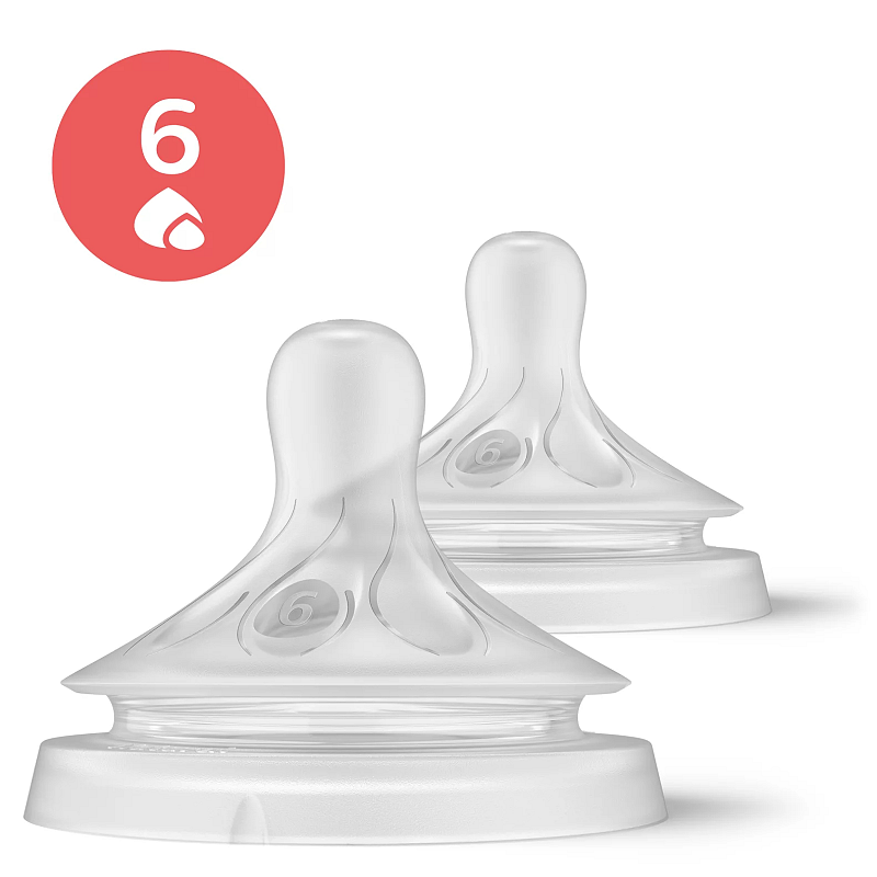 Philips AVENT Natural Response SCY966/02 Sauger 6, dickflüssige Nahrung, 2er-Pack