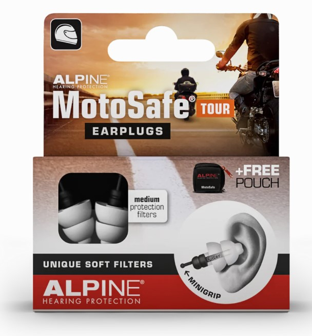 Alpine MotoSafe Tour Wiederverwendbarer Ohrstöpsel Schwarz, Weiß 2 Stück(e)